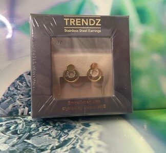 Ohrringe Gold Kreis mit Swarovski Kristallen Edelstahl Schmuck Neu OVP