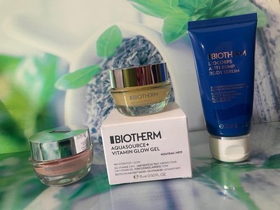 Biotherm Set Aquasource Glow Gel 15ml + Blue Peptides Cream 15ml + Serum 50ml